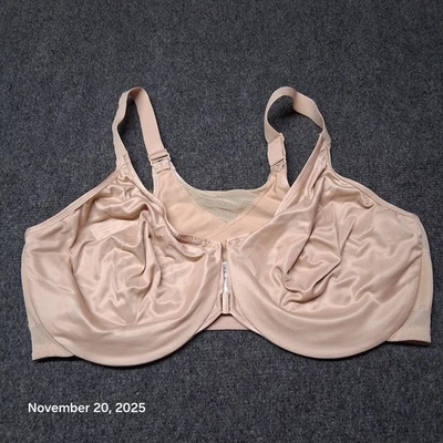 Glamorise Front Closure Posture Back Wonderwire Bra Size 40 G Beige - Image 1 of 4