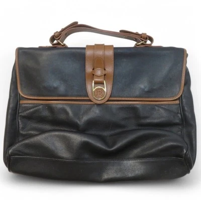 Bally Calfskin Laptop/Document Bag/Briefcase Top Handle Black /Brown Vintage - Image 1 of 4