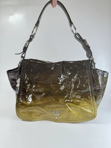 Authentic Prada Gold Ombre Patent Leather Flap Shoulder Bag made in Italy - Picture 1 of 19