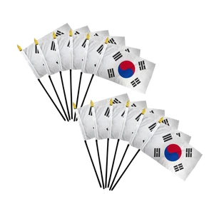 1 Dozen South Korea 4x6in Mini Handheld Country Stick Flags for Parades - Foto 1 di 2
