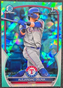 Bowman Sapphire 1st Aqua Refractor 2023/55 Alejandro Osuna #BCP-131 Rangers - Imagen 1 de 2
