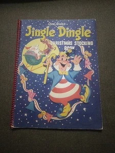 1953 Jingle Dingle Christmas Stocking Book Pop Up Santa Soft Cover 8.25"x11"  - Picture 1 of 21