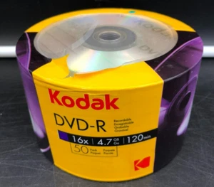 KODAK DVD-R 16X 4.7Gb 120min 50 pack *NEW, SEALED* - Picture 1 of 3