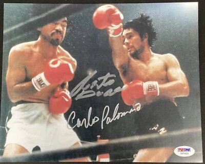Roberto Duran Signed Photo 8x10 Boxing Gloves Carlos Palomino Autograph PSA/DNA - Image 1 of 3