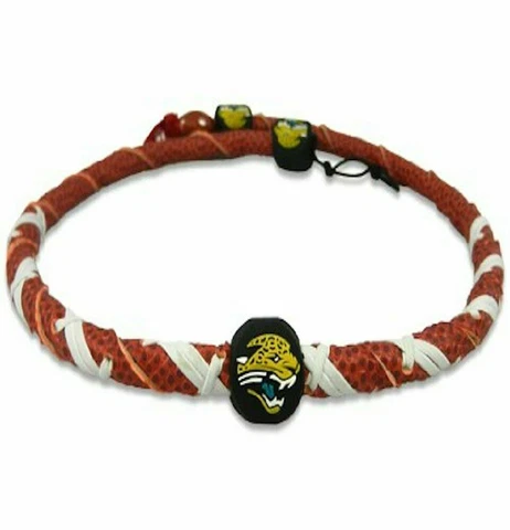 Jacksonville Jaguars Spiral Football Leather Necklace Cover