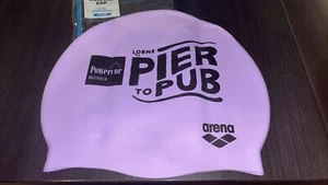 Arena Silicone Swim Cap Pink, Lorne Pier to Pub (new) - Picture 1 of 2