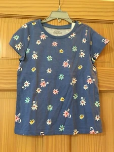 NWT Oshkosh Flowers Tee Shirt Top Girls Short Sleeve Blue size 7, 10, 12 - Picture 1 of 1