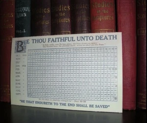 Tarjeta de cuenta regresiva 1914 C.T. Estudiantes de la Biblia Russell Watchtower Jehová IBSA - Imagen 1 de 1