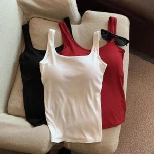 Ärmel los Leibchen Mit Brust unterlage Tank Top Mode Weste Für Frauen - Picture 1 of 13