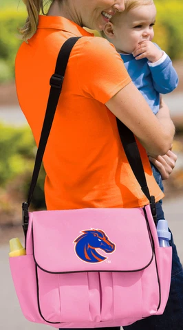 Boise State Diaper Bag Pink Official NCAA Logo BEST Shower Gifts for Daddy or Mo Cover