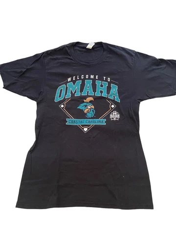 Coastal Carolina University Chanticleers Welcome To Omaha Logo Short Sleeve Tee Cover