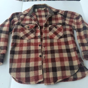 Vintage LL Bean Flannel Plaid Wool Button Outdoor Shirt Or Coat Jacket Men's M - Picture 1 of 20