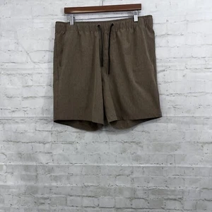 Eddie Bauer Shorts Mens Size XL Tan Elastic Tie Waist Pockets Casual Lightweight - Picture 1 of 14
