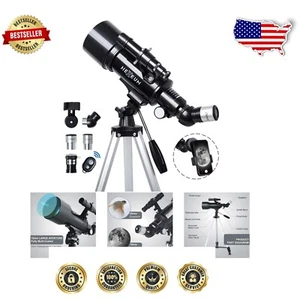 Kids & Adult Astronomy Telescope 70mm Aperture with Barlow Lens & Finderscope - Picture 1 of 9