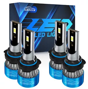4x 9005 9006 Combo LED Headlight High Low Beam Bulbs Kit 6000K White Bright Lamp - Picture 1 of 9