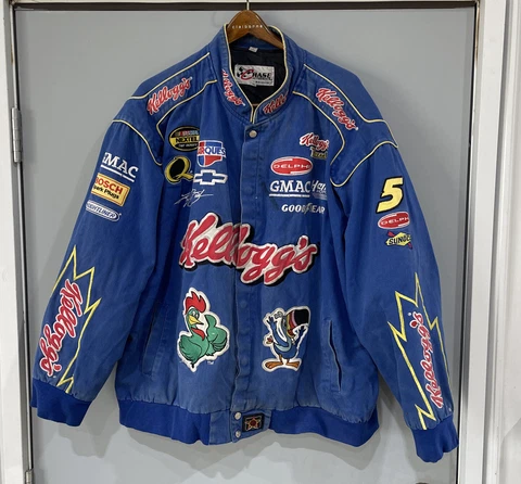 Vintage NASCAR Kyle Busch Kellogg's Racing Jacket Chase Aut. 3XL Tony Tiger Cover