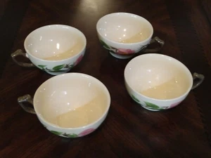 Vintage LOT OF 4 Franciscan COFFEE / TEA CUPS Hand Decorated DESERT ROSE England - Picture 1 of 7