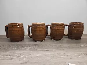Set di quattro tazze alte 4" vintage a botte come marrone - Foto 1 di 7