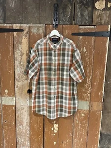 Roundtree & Yorke Shirt Top Men's Size Large Multicoloured Check Short Sleeve - Picture 1 of 12