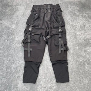 Boris Bidjan Saberi Pantalone Uomo 26x24 Nero Tech Cargo Streetwear 11Bybbs Scuro - Foto 1 di 17