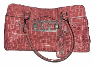 Guess Purse Women’s Coral Crocodile Skin Handbag - Picture 1 of 16