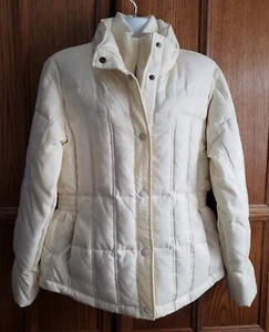Alfani Outerwear Women's Ivory LS Puffer Coat with Down Feathers Size Medium - Picture 1 of 14