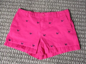 Ralph Lauren Girls Shorts 16 Large Pink Embroidered Tennis Rackets Classic Chino - Picture 1 of 14
