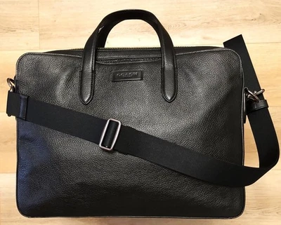 NEW WITH TAG COACH Refined pebble leather PENN BRIEFCACE Business Tote - Image 1 of 4