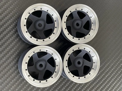 kyosho optima 2016 javelin salute optima alloy wheels set  two tone black color - Image 1 of 3