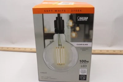 Feit Electric Dimmable LED Clear Glass Vintage Edison Light Bulb G40  - Image 1 of 4