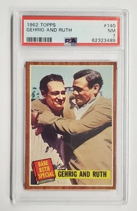 Babe Ruth Special 1962 Topps #140 Gehrig And Ruth PSA 7 Near Mint - Picture 1 of 7