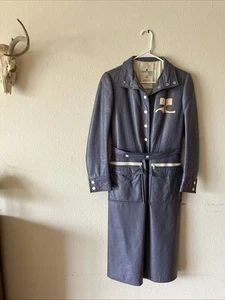 ANDRÉ COURRÈGES Paris Vintage 60s Light Blue Long Coat With Belt - Picture 1 of 23