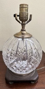 Waterford Lismore Globe Crystal Table Lamp ~ Fine Cut Irish Crystal ~ 12” Tall - Picture 1 of 15