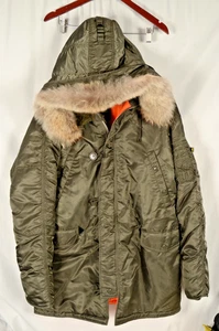 Parka Alpha Industries N-3B clima frío extremo para hombre S ribete de piel verde XL - Imagen 1 de 5