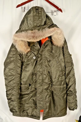 Alpha Industries N-3B Extreme Cold Weather Parka Mens S Green Fur Trim XL - Image 1 of 4