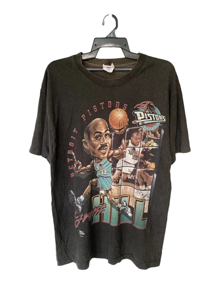 Camiseta Negra Rara Grant Hill #33 Detroit Pistons Team NBA De Colección HN4712 Foto 1 de 1