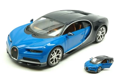 MODELLINO AUTO STATICO MAISTO BUGATTI CHIRON 2016 BLU/NERO MODELLISMO SCALA 1:24 - Immagine 1 di 4