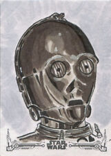 Star Wars Black & White Sketch Card by Darren Coburn-James of C-3PO