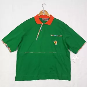 RARISSIMA VINTAGE DEADSTOCK CERRUTI 1881 MADE IN ITALY GREEN POLO DESIGN COLLAR - Imagen 1 de 21