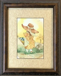 OOAK Watercolor Painting Matted/Framed 10 1/4 x 12 1/4" Figure Nature Fall Color - Bild 1 von 4
