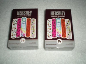 Hershey Band Aids Bandaids 2 Schachteln Neu im Karton insgesamt 28 Bandagen Kleber - Bild 1 von 2