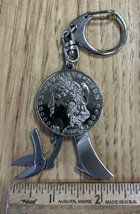 Vintage United Cutlery Morgan Dollar Copy Folding Knife Scissors Taiwan - Picture 1 of 7