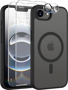 Matt Magnetisch Hülle + Displayglas + Kameraschutz iPhone 16e 16 Pro Max Plus - Afbeelding 1 van 19