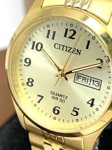 Reloj Citizen para mujer EQ2002-91P cuarzo esfera dorada pequeña correa de expansión de 26 mm - Imagen 1 de 12