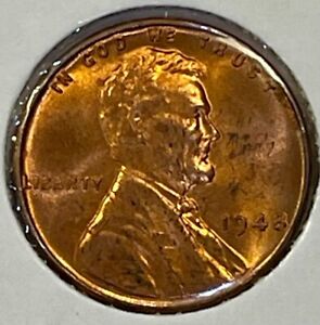 1948 LINCOLN WHEAT Cent Red AU Condition