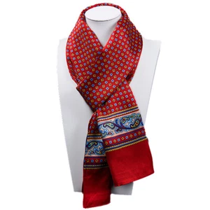 Men's 100% Silk Scarf Neckerchief Long Cravat Muffler With Suit Shirt - Picture 1 of 15