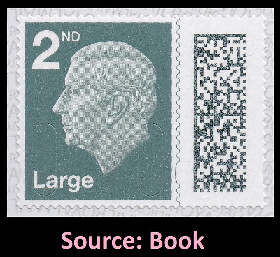 GB King Charles III Definitive Pine Green 2nd Large M23L book single MNH 2023 - Image 1 of 1