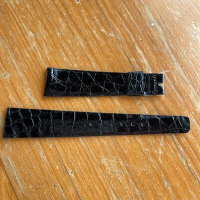 Correa Longines de cuero negra auténtica 19 mm Foto 1 de 3