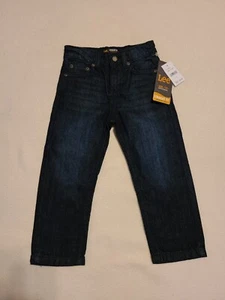 Lee Boys Straight Fit Adjustable Waist Dark Wash Jeans-Sz 3T-NEW - Picture 1 of 7