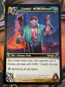 World of Warcraft TCG Legion 144/319 "Cookie" McWeaksauce - Picture 1 of 2